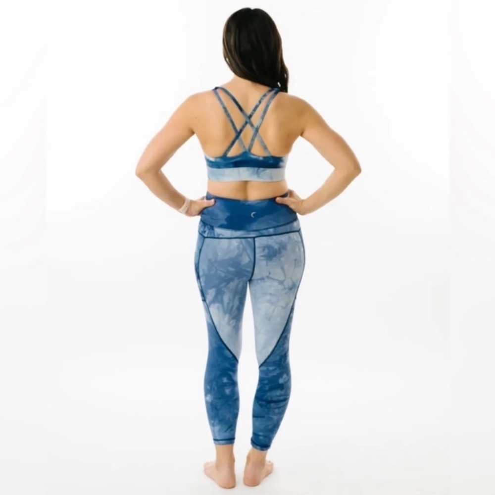 Zyia Active Light N Tight Hi-Rise Capri Leggings Navy Hendrix Tie Dye - Picture 10 of 11